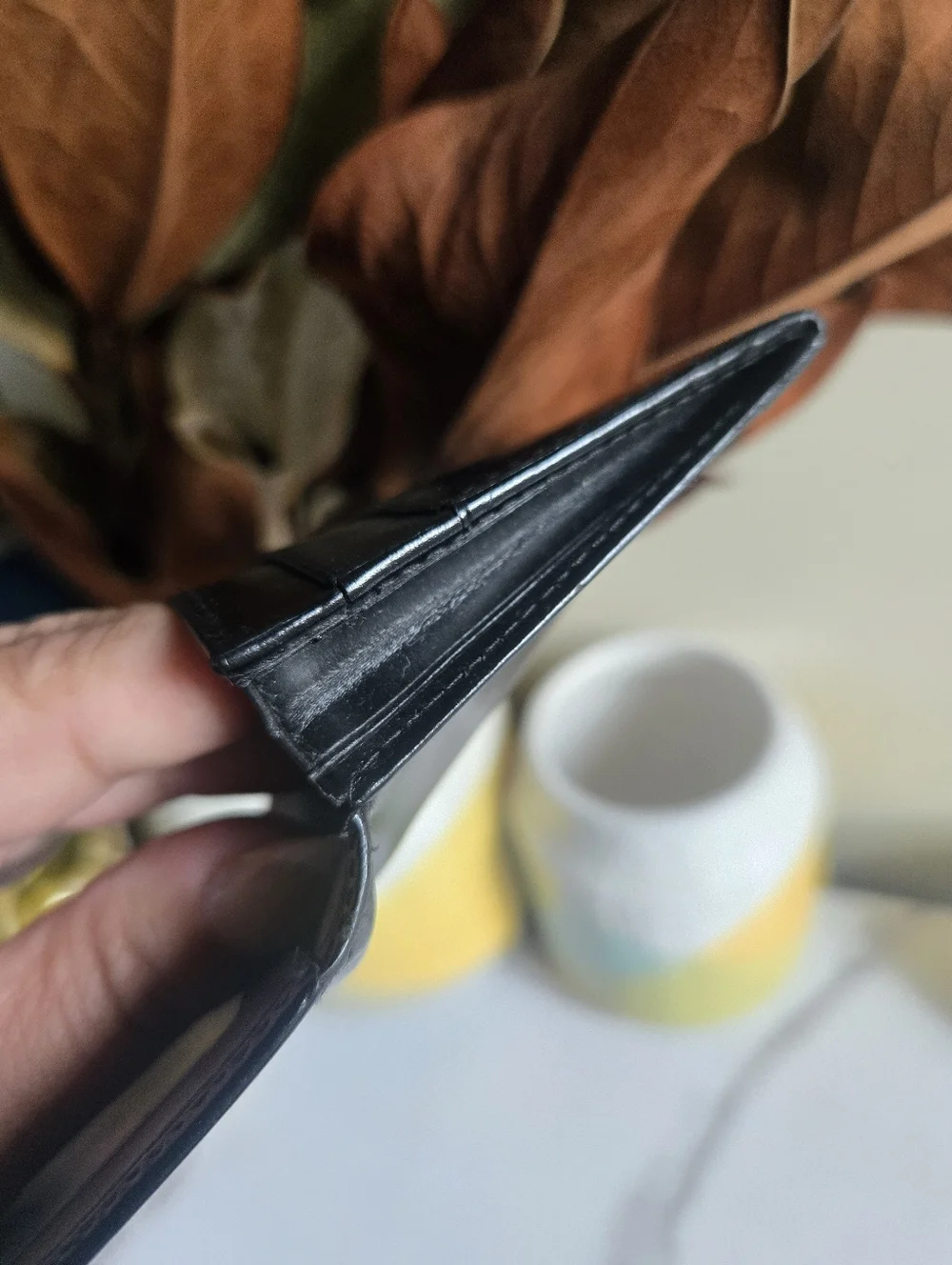 Vintage GUC Cartier Black Leather Slim Bifold Card Wallet